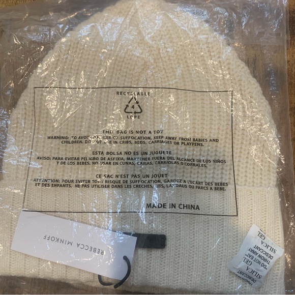 REBECCA MINKOFF Embroidered Peak Beanie in Ecru - Picture 5 of 7
